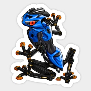 Kawasaki ZX6R Frog Blue Sticker